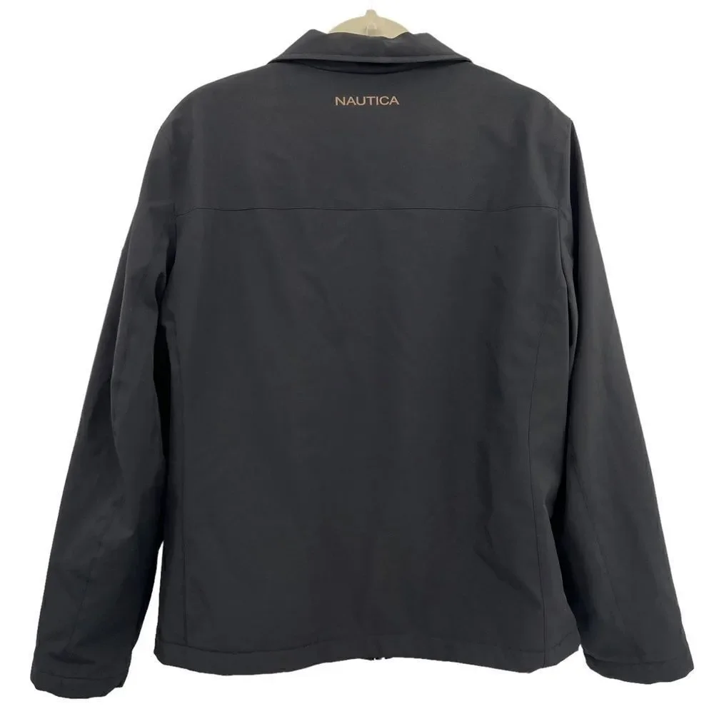 Nautica Black Soft Shell and Fleece Wind and Water Resistant Jacket Size M